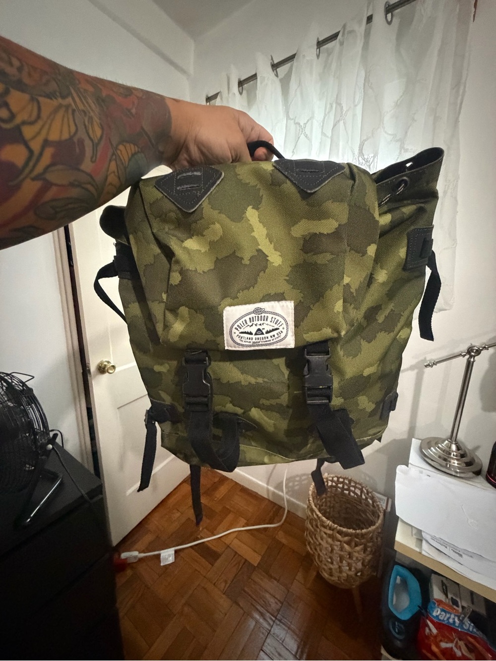 Poker Camo Roll-Top Backpack - Olive Camo